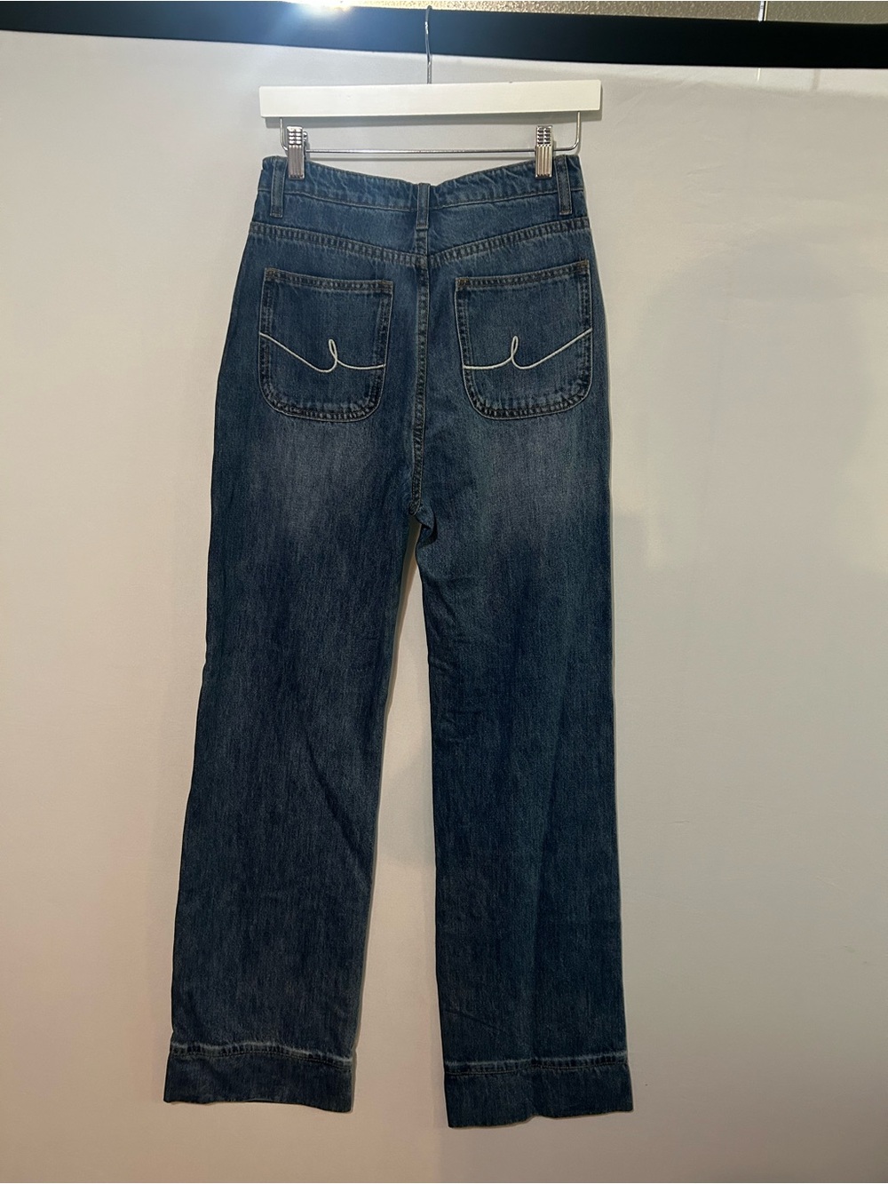NWT E by Egreis Distressed Wide Leg Jeans S - Picture 7 of 10